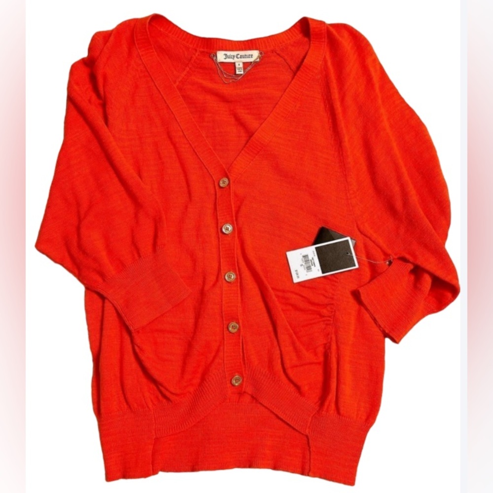 NWT Juicy Couture orange Cardigan sweater size S
100% Auth
